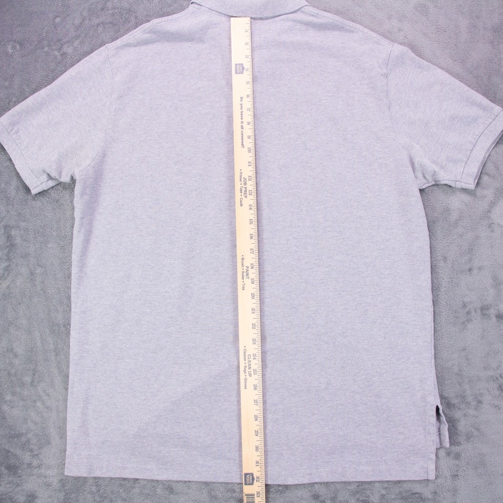 Vintage Polo Ralph Lauren Mens 2XL‎ Gray Solid Pique Polo Shirt 100% Cotton - Picture 6 of 9